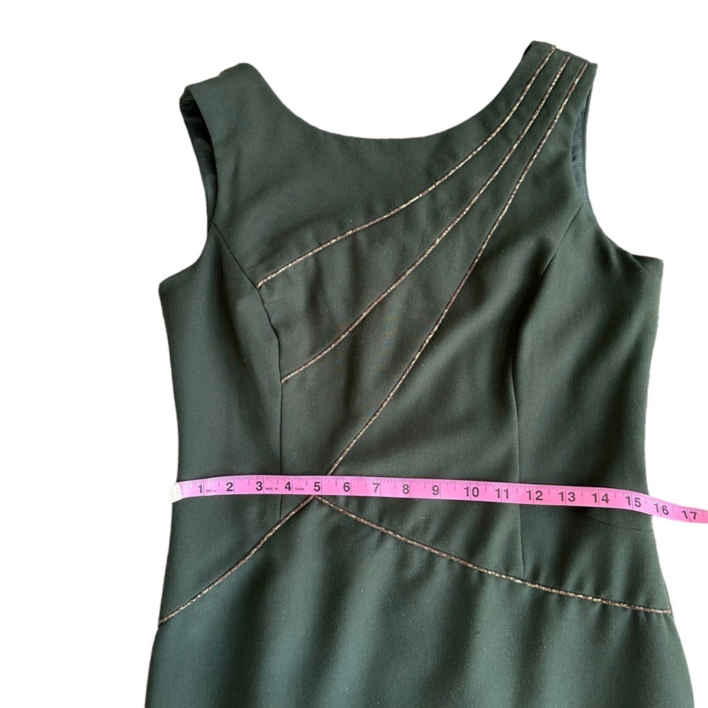 Ellen Tracy Sleeveless Sheath Midi Dress in Dark Green Size: 8 - Picture 8 of 12